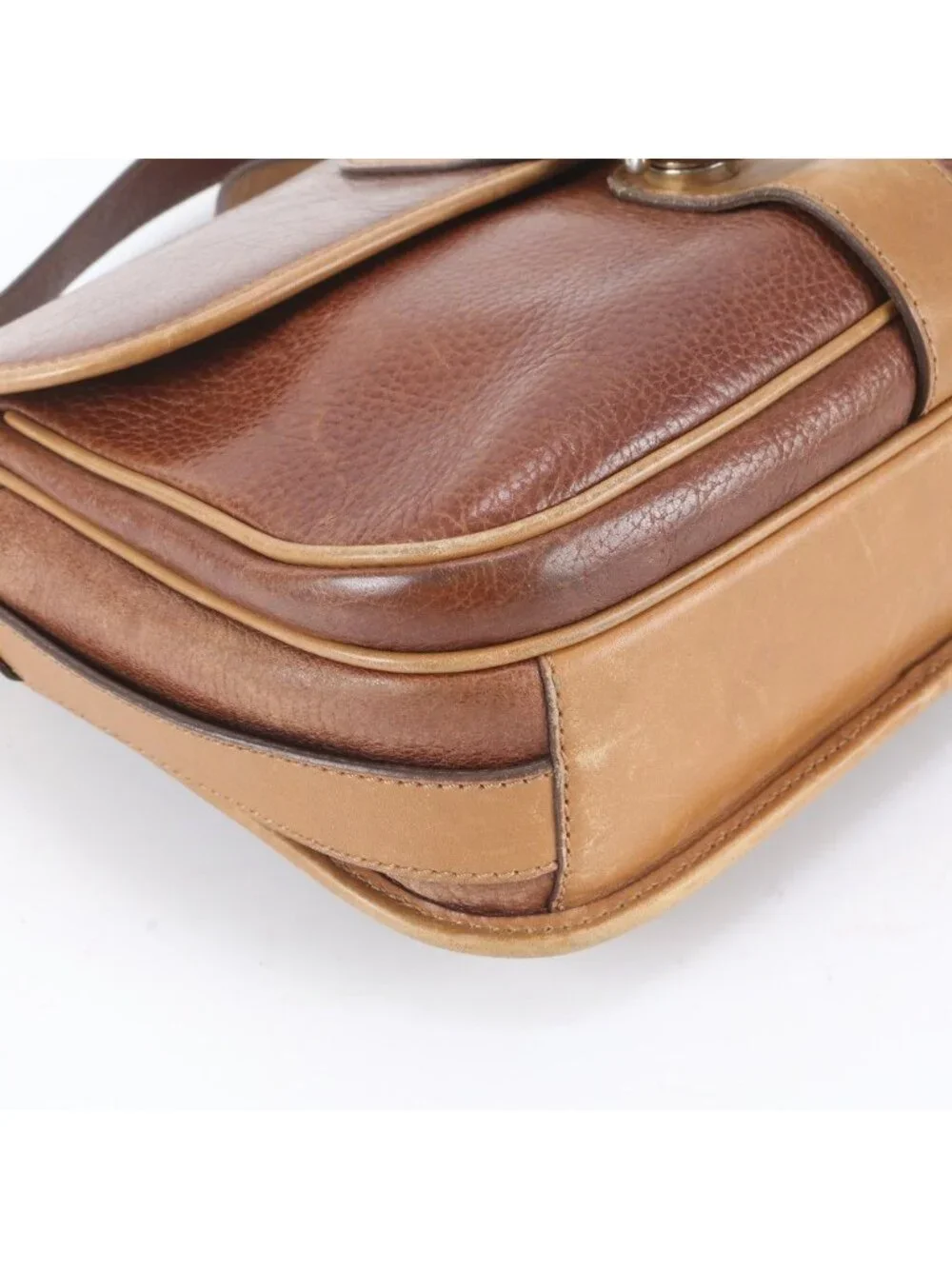 Celine Triomphe Leather Shoulder Bag Crossbody Messenger Brown